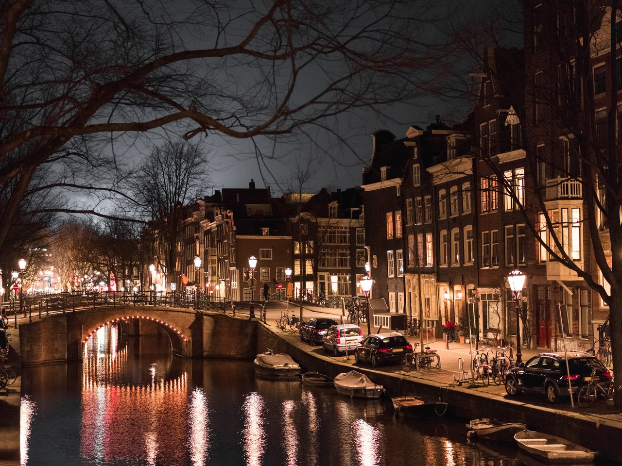 Amsterdam Winter Canal Scene